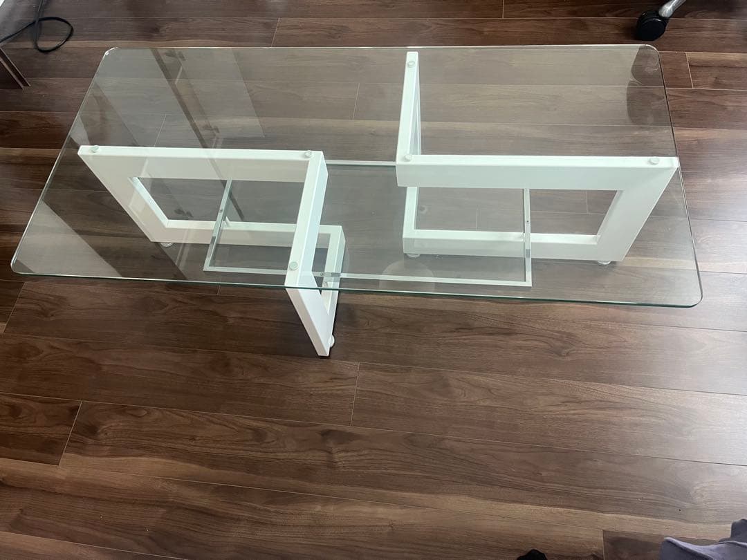 IDC大塚家具 アルテジャパン ガラス センター テーブル ホワイトYG-63