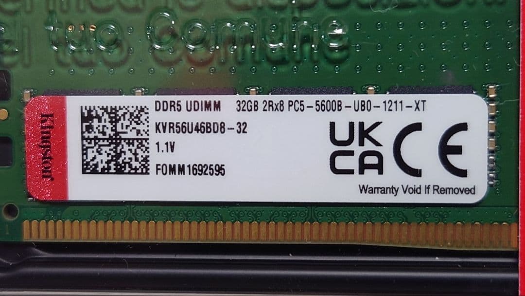 新品 KINGSTON DDR5 KVR56U46BD8-32 64GB32×2