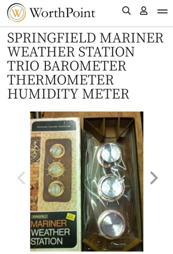 インテリア時計 SPRINGFIELD MARINER WEATHER STATION TRIO