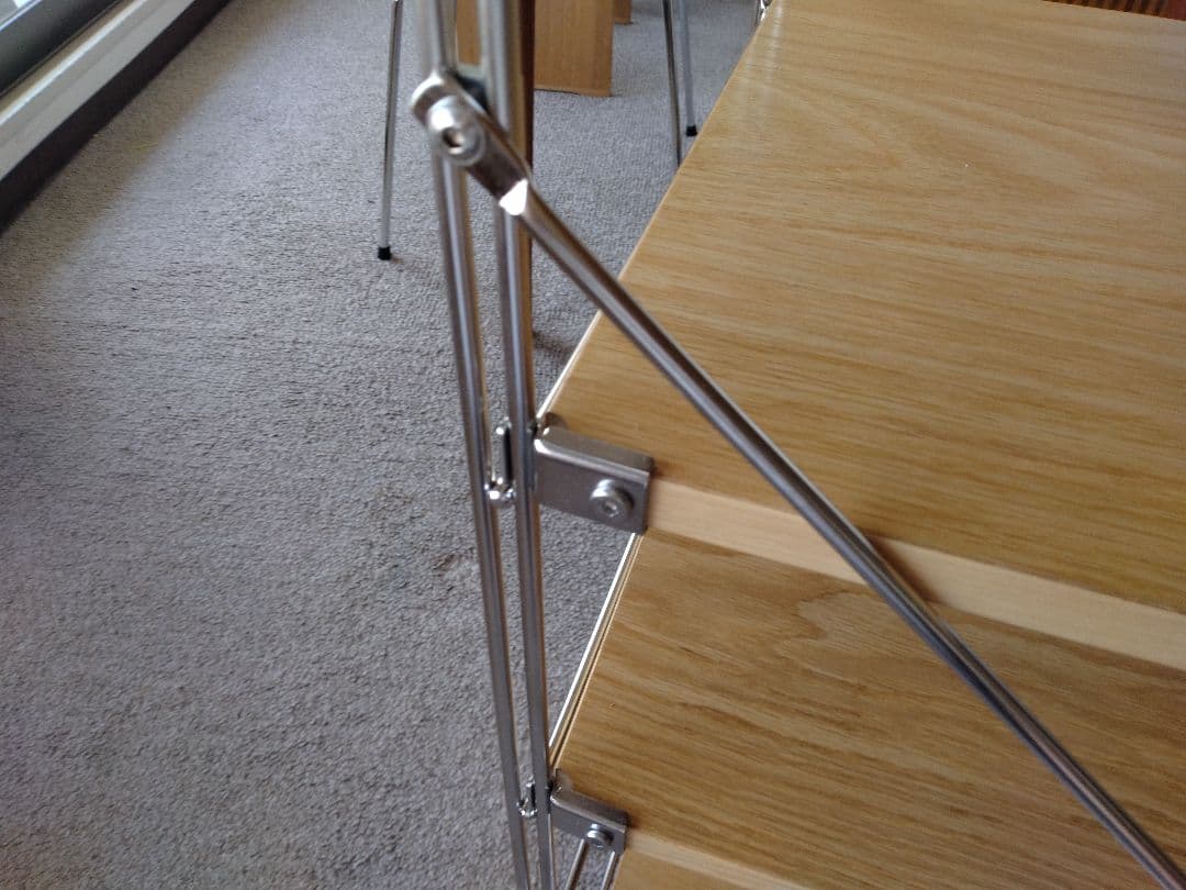 【美品】MUJI無印良品 ステンレスユニットシェルフ小56cmオーク材4段連結