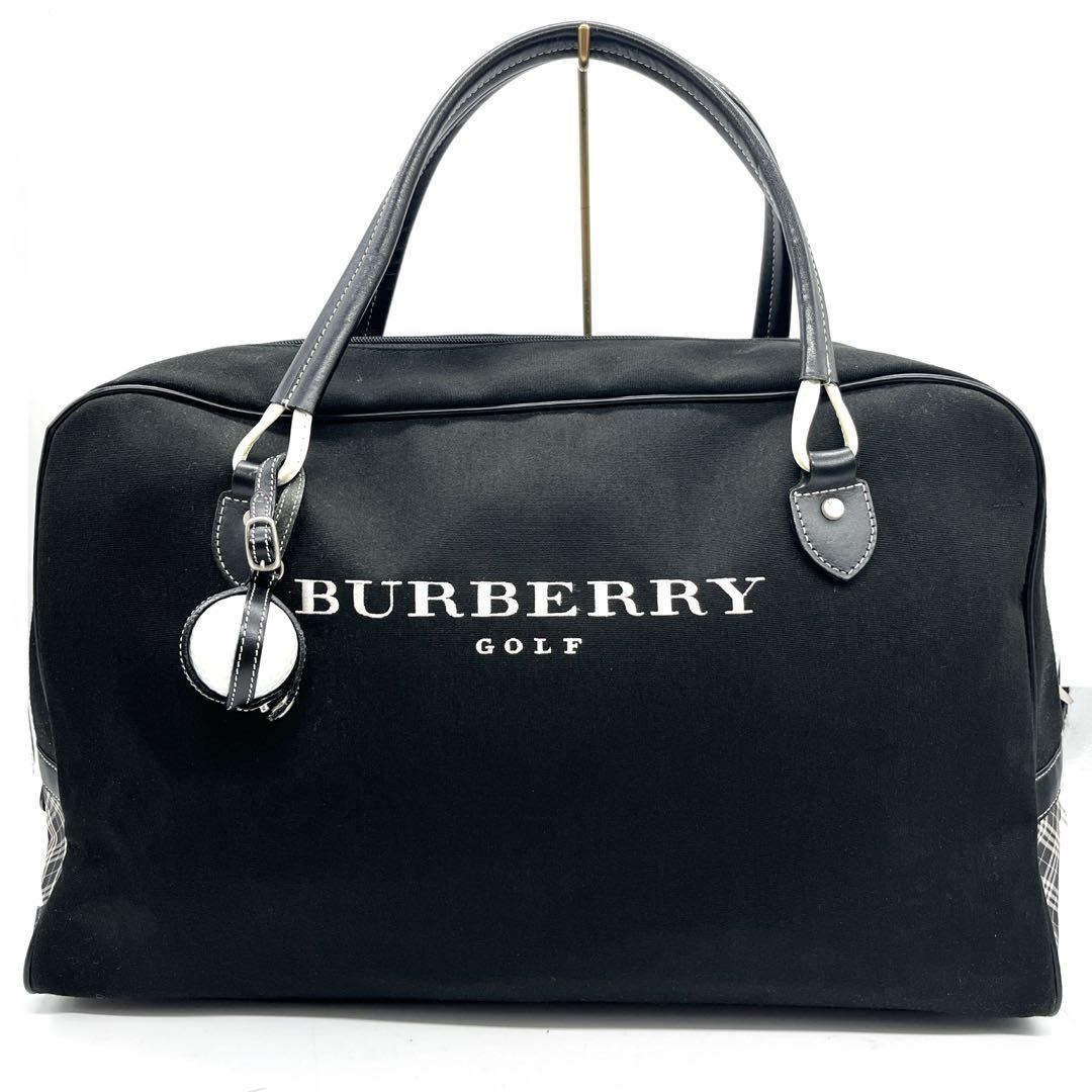 【極美品 未使用級】バーバリー ゴルフ チェック ボストンバッグ