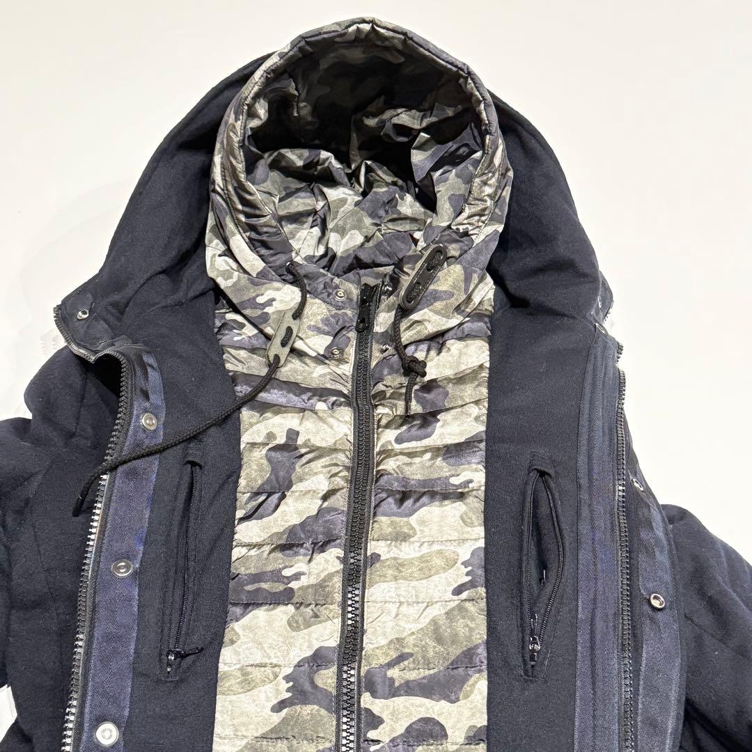 ✨美品 L✨ナノユニバース 西川ダウン リモンタ 迷彩 別注 フランスダウン