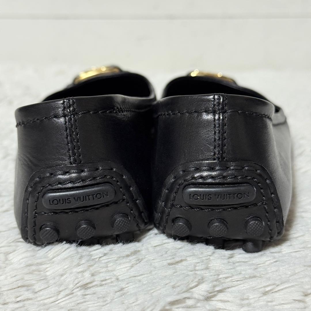 極美品✨ ルイヴィトン　パンプス　LVロゴ　ゴールド　レザー　黒　37 1/2