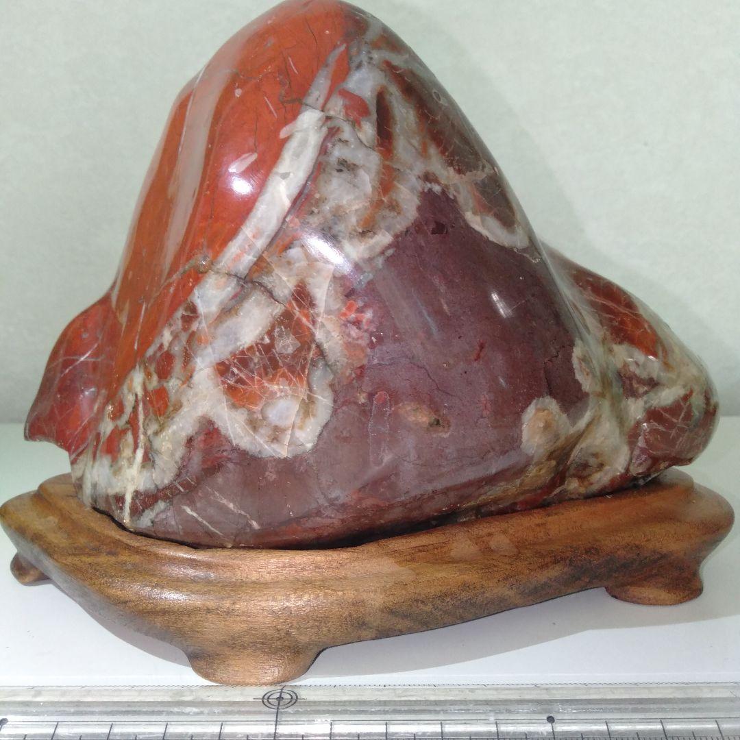 赤玉石　赤石　徳島県産　ジャスパー　　 台付き１個