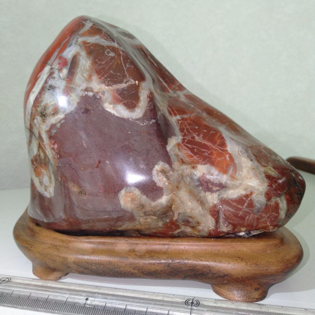 赤玉石　赤石　徳島県産　ジャスパー　　 台付き１個