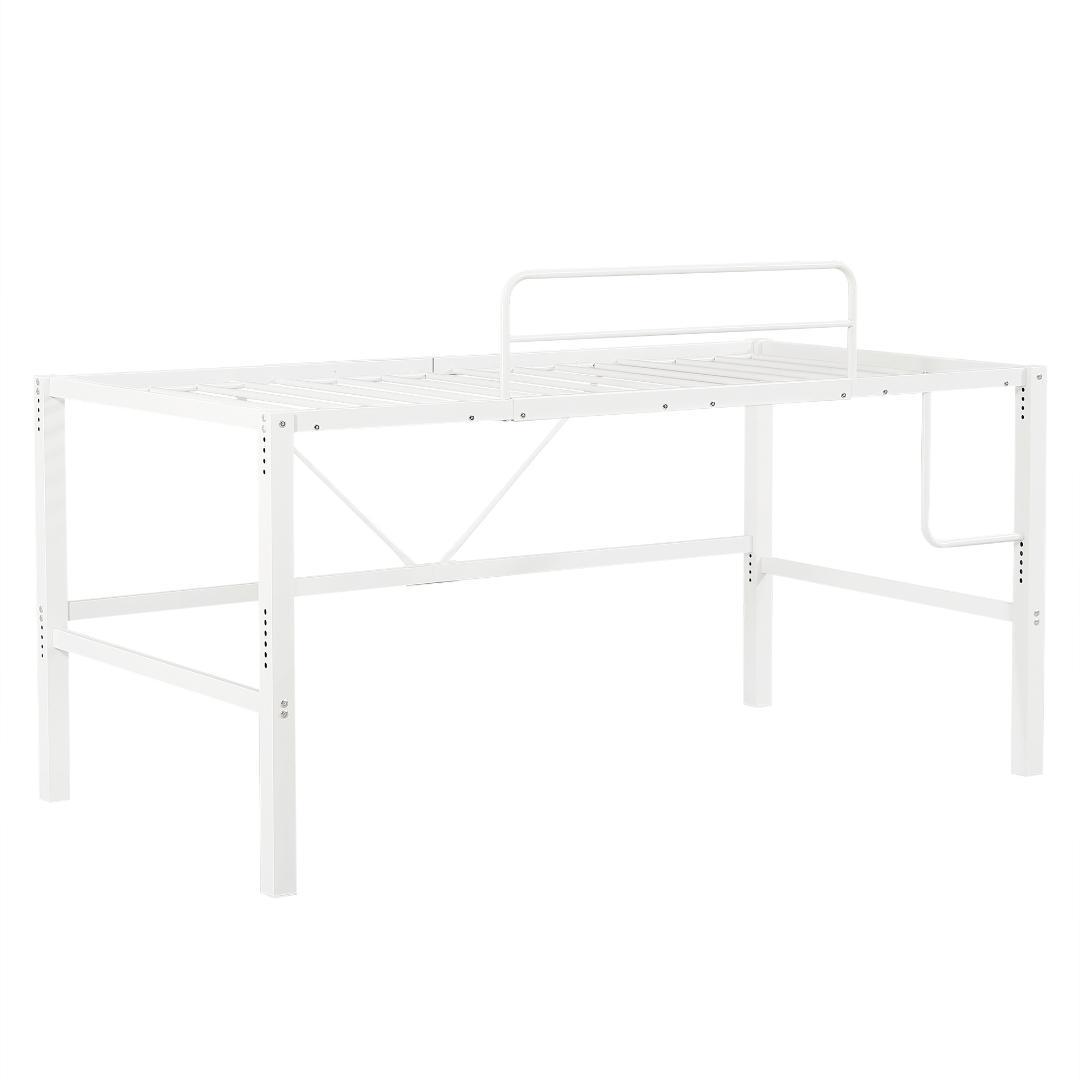 ロータイプ・ロフトベッド【セミダブル】　高さ90cm　一人暮らし　WHITE