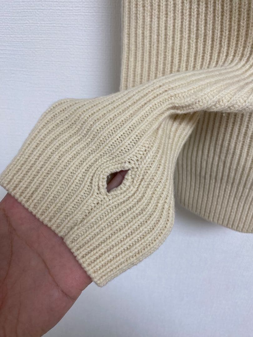 ＜H＞WOOL HARF ZIP PULLOVER/ニット　M 厚手