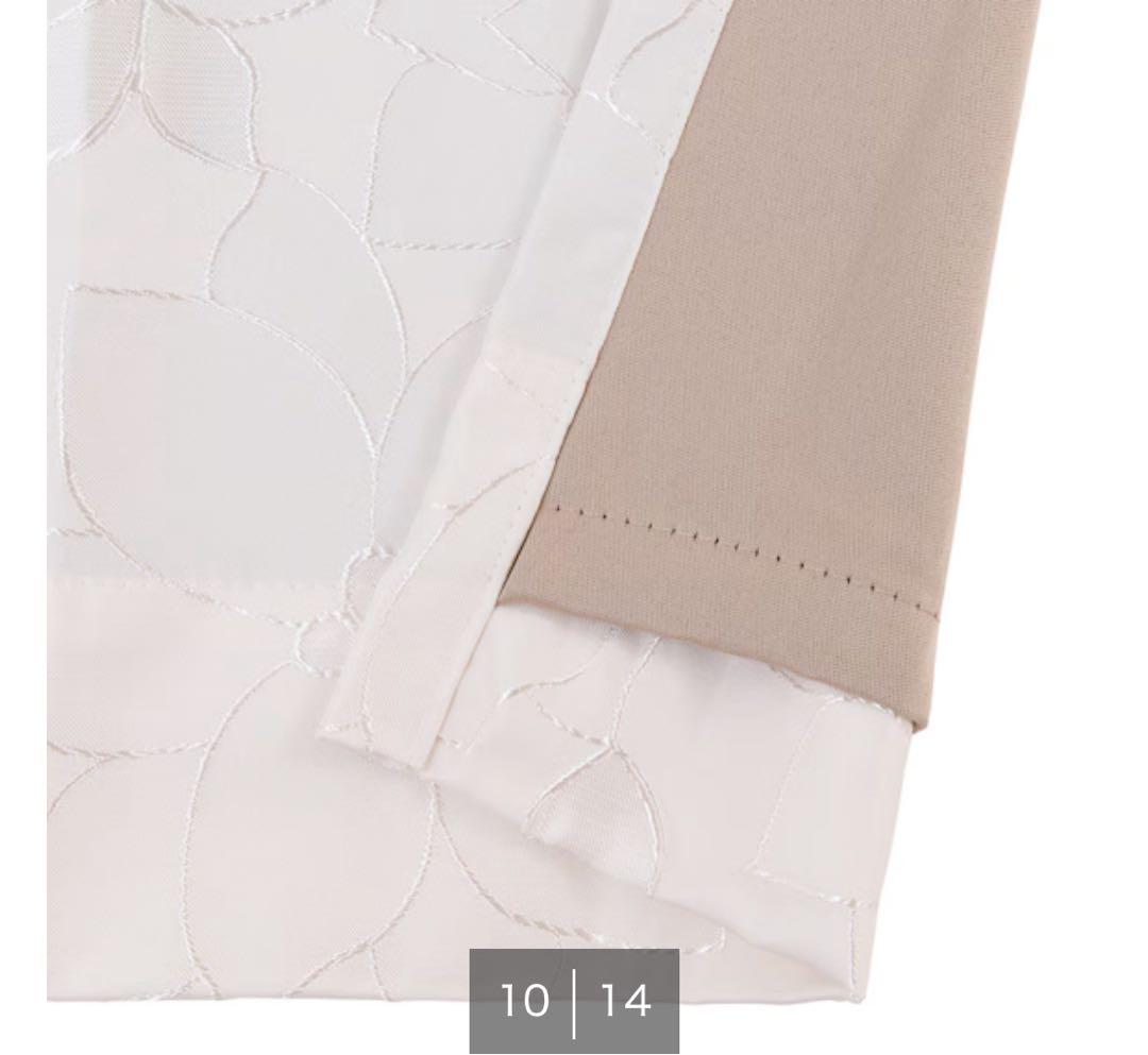 裏地付き遮光2級・遮熱カーテン(メリア アイボリー 2サイズセット販売)