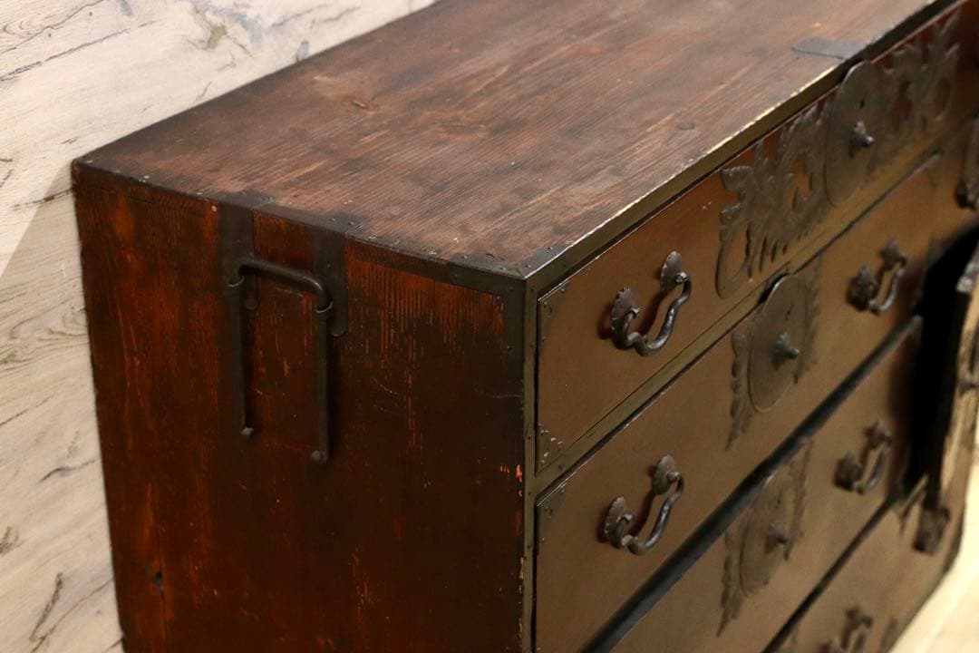 GMIS224○時代箪笥 仙台箪笥 和家具 整理箪笥 アンティーク 古道具 民