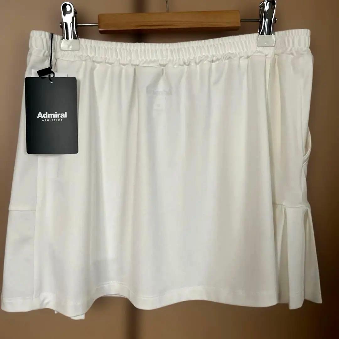【新品タグ付き 】Admiral テニスウェアプリーツスカート ホワイト