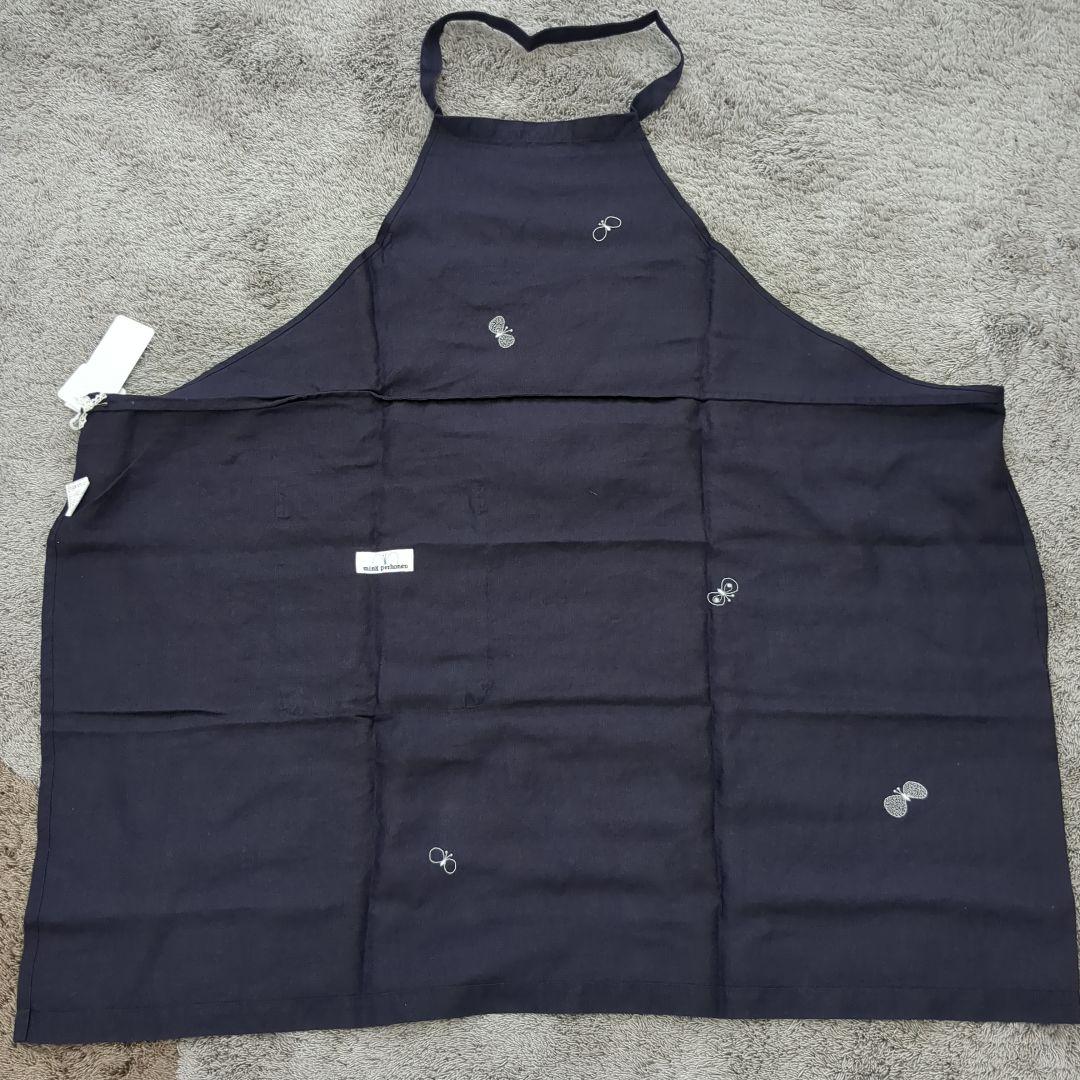 新品 ミナペルホネンminaperhonen エプロン choucho ネイビー