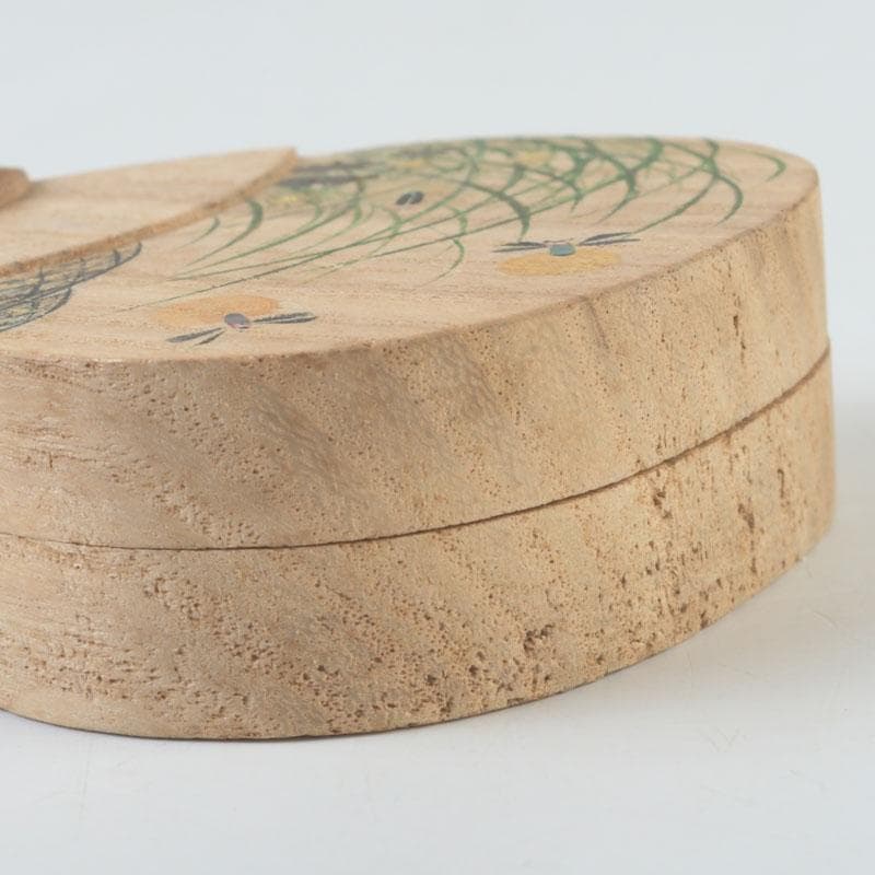 茶道具　畑幸春作　蛍図　団扇形　香合　共箱　V　9789