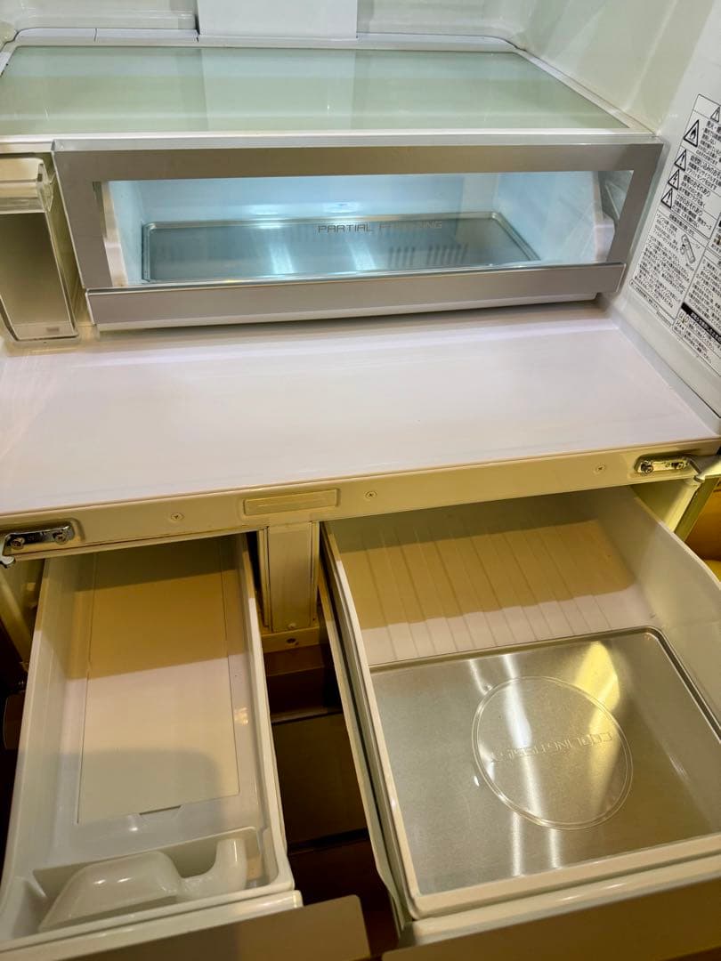 【SALE下】 Panasonic 500L 観音開き冷蔵庫、ナノイー木目調