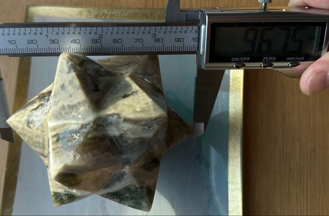 ✨オーシャンジャスパーのアステロイド✨ジオード、虹あり　五芒星　六芒星　天然石