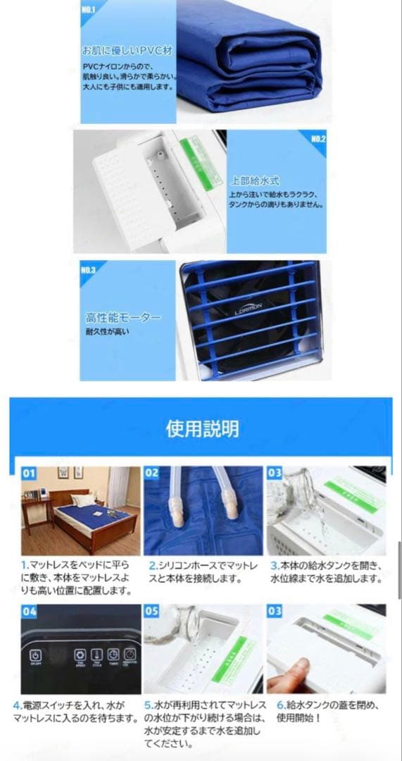 水冷マット　ダブル　冷却マットとエアクーラーのセット