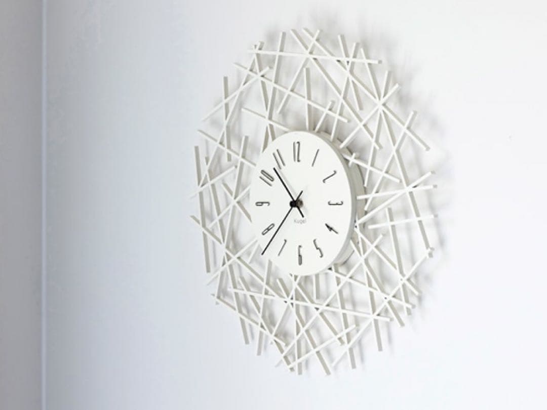 kugel モダン壁掛け時計 ホワイト