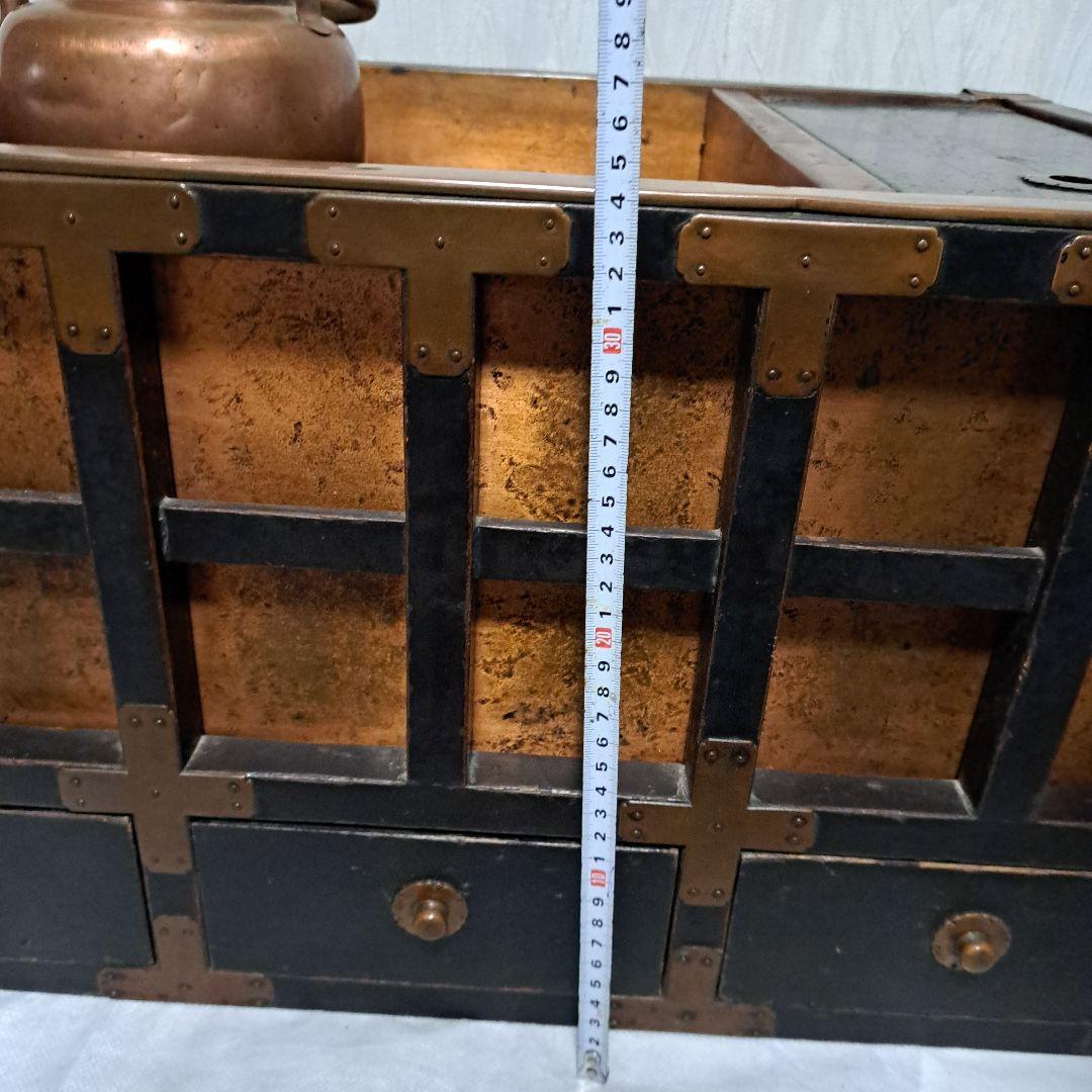 ★Masa ❗江戸時代❗ 『長火鉢』 五徳、火箸、灰均し、銅ヤカン付属