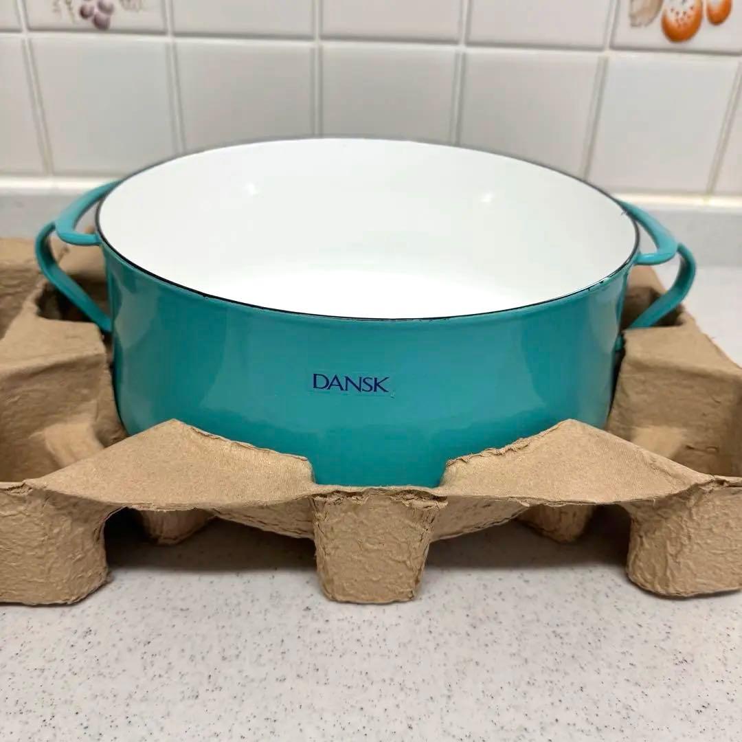 【未使用】DANSK/ダンスク 両手鍋 23cm ターコイズ