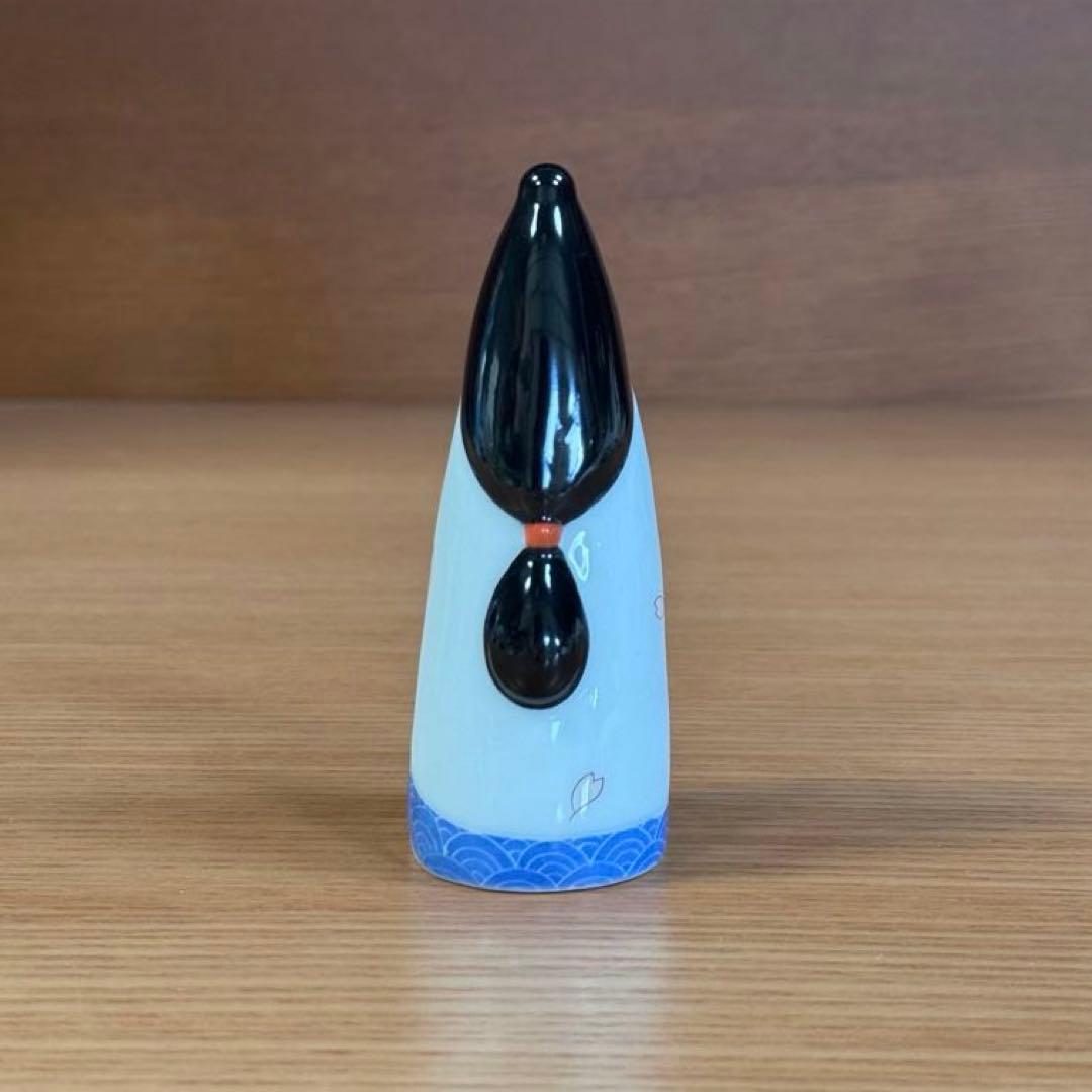 伊万里焼 畑萬陶苑 色絵金彩墨弾き青海波文 夫婦雛☆