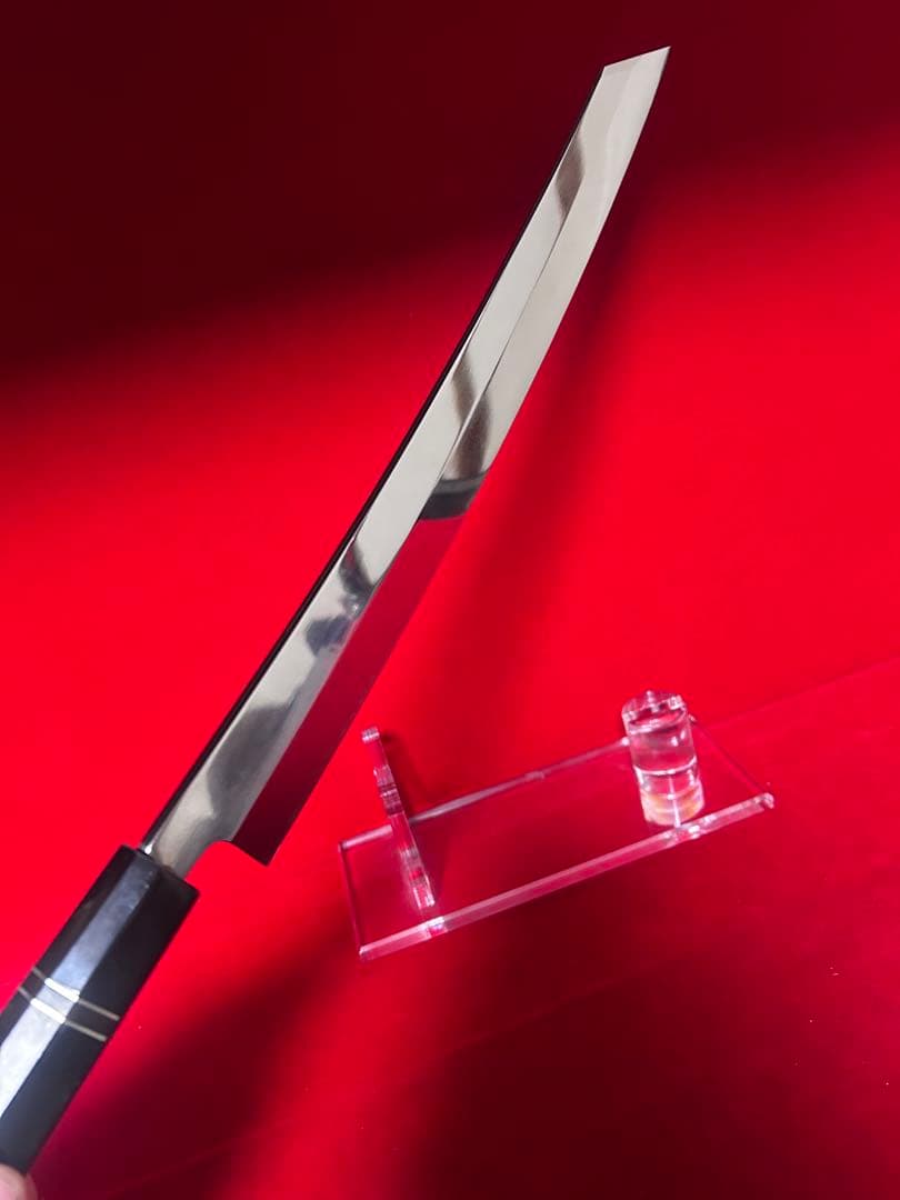 01562 包丁　切付　鬼反り　鏡面仕上げ　切味抜群　箱付　未使用品