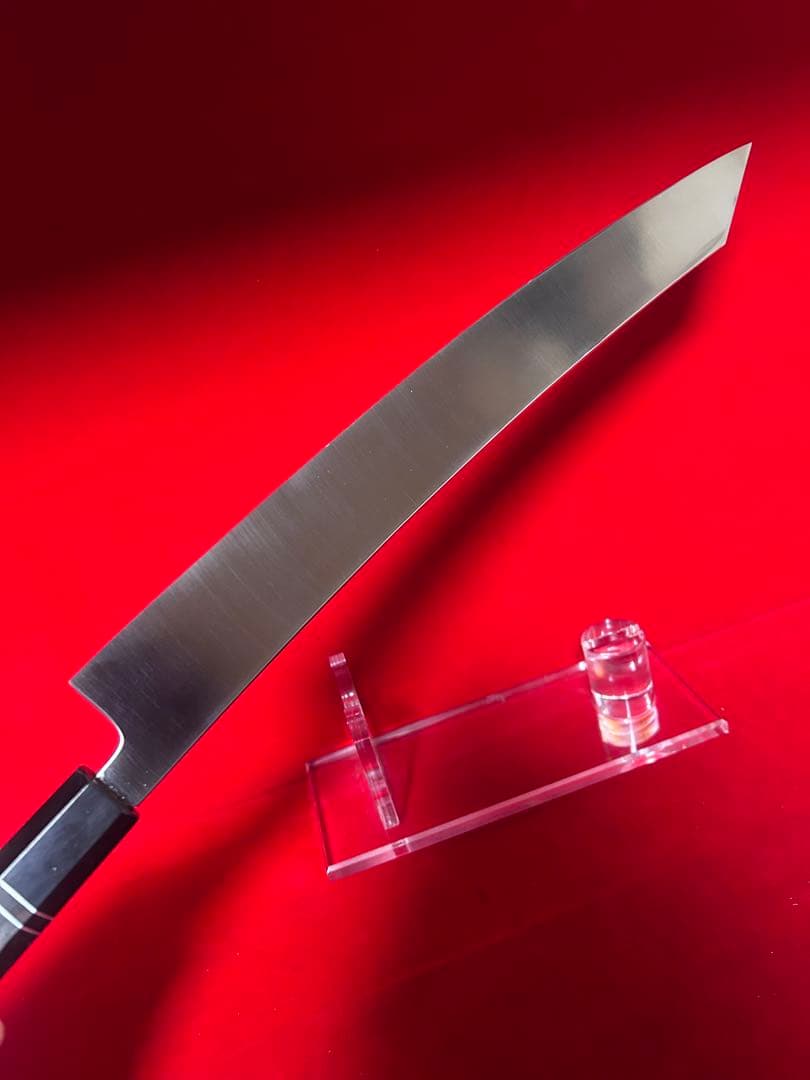 01562 包丁　切付　鬼反り　鏡面仕上げ　切味抜群　箱付　未使用品