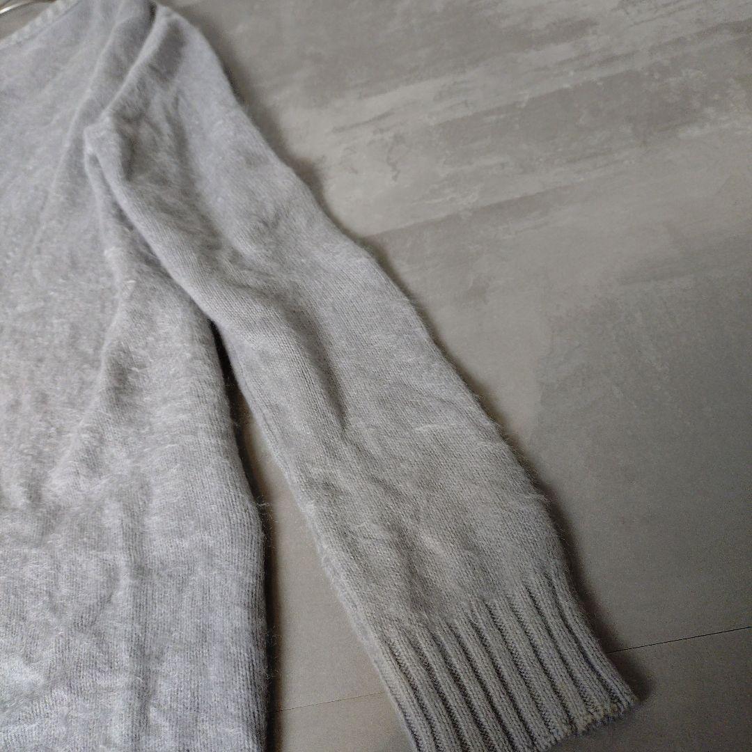 Drawerカシミヤ100%シャギー ロングニットカーディガン