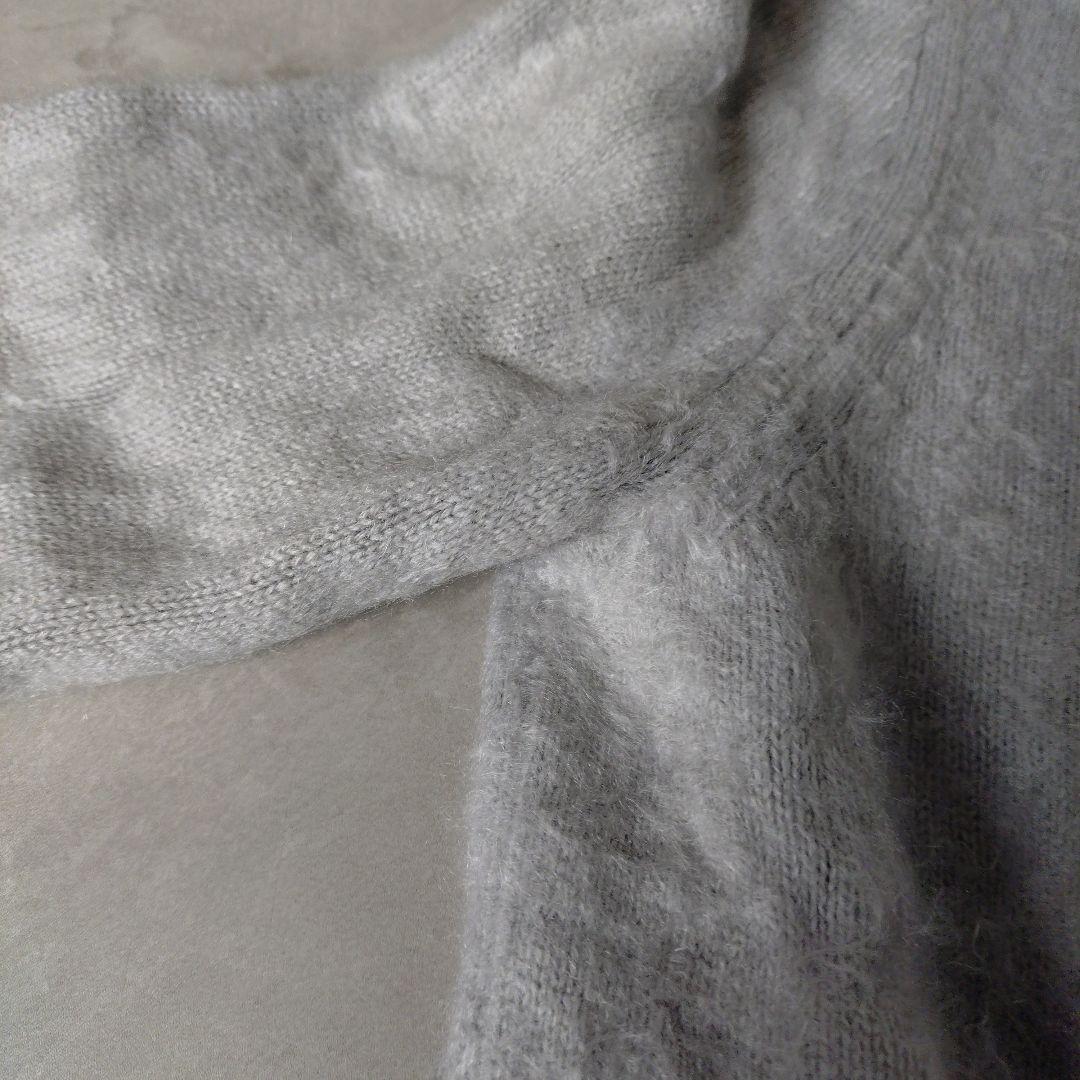 Drawerカシミヤ100%シャギー ロングニットカーディガン