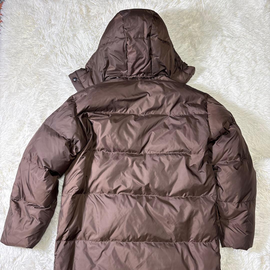 希少✨デサント　ダウン　ベンチコート　Ｌサイズ　フード着脱可　ブラウン