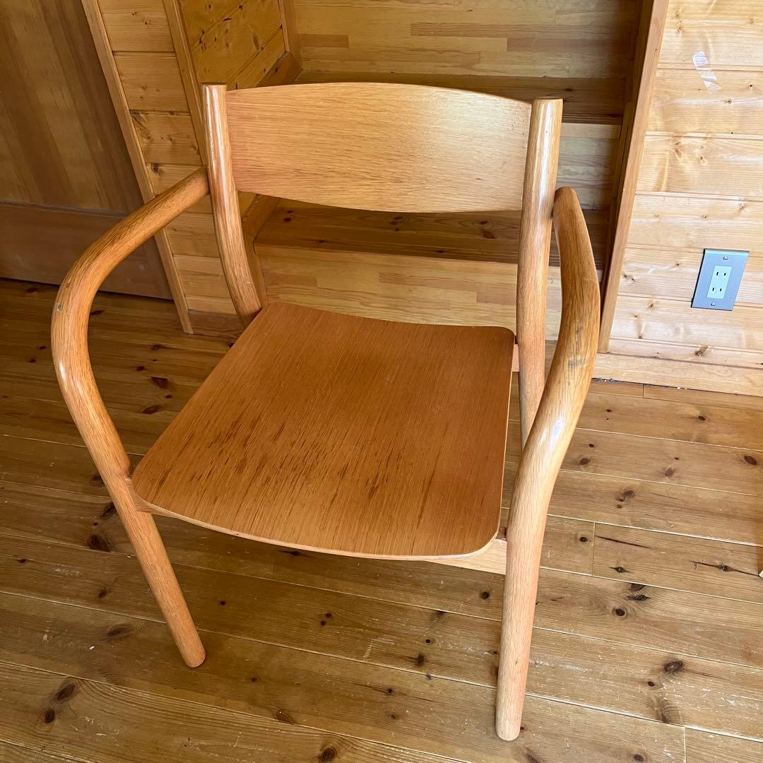 無印良品　オーク材アームチェア ダイニングチェア　Ａ