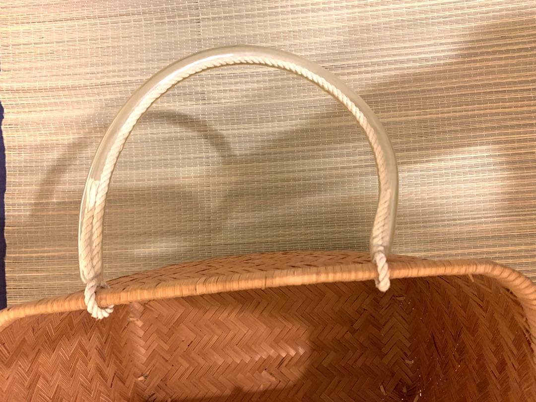 鳥越竹細工　市場かご●特選●貴重●取手部ビニール 岩手県産