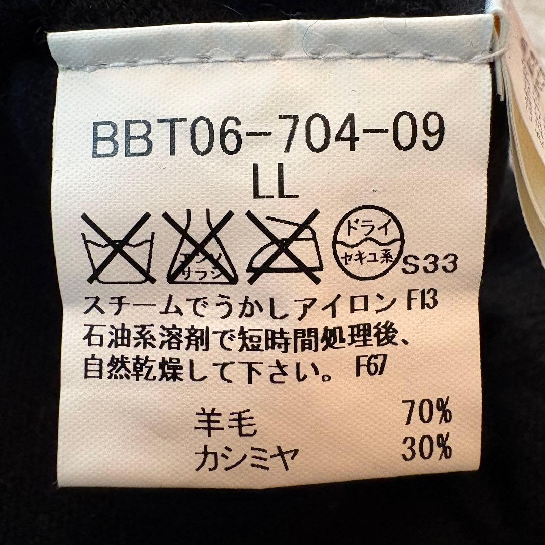 ★カシミヤ混 XLサイズ★ バーバリー ニット ヘンリーネック ホースロゴ 黒