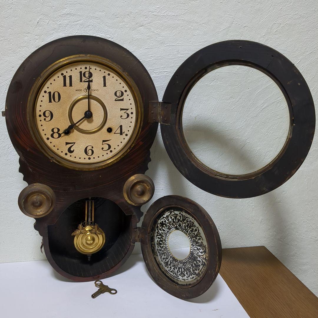 精工舎　時刻遅れあり　稼働品　だるま時計　ゼンマイ時計　振り子時計　昭和レトロ