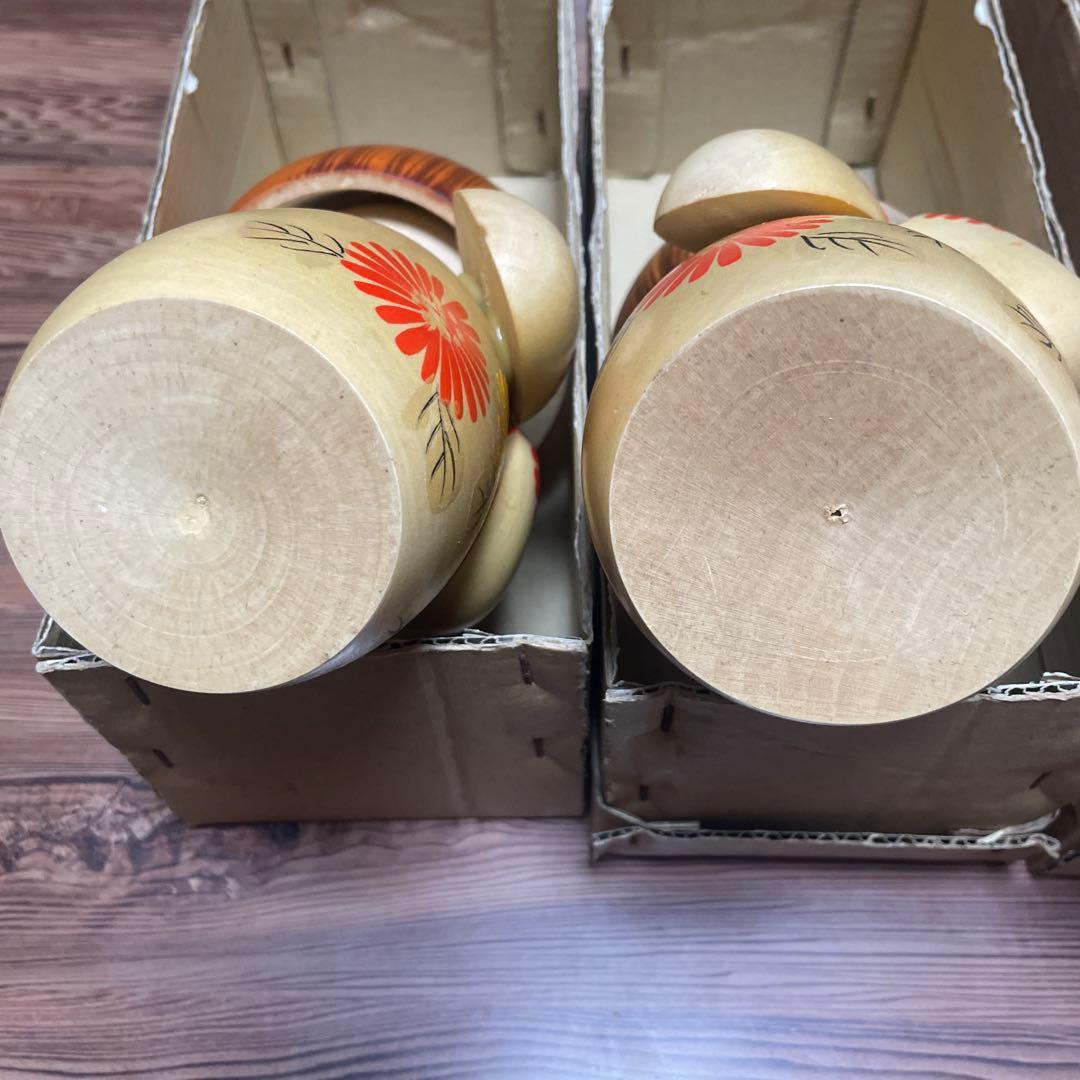 創作こけし（箱あり）　宮下はじめ　おとめ菊　4体セット　すべて札付