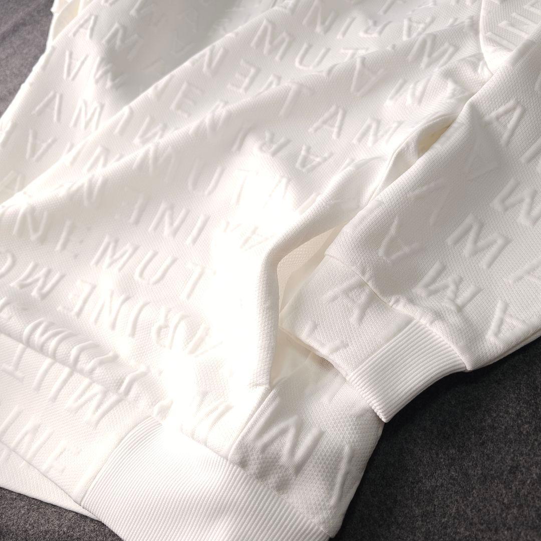 新品未使用 ムータマリンゴルフ ハーフジップ プルオーバージャケット 総柄 L白