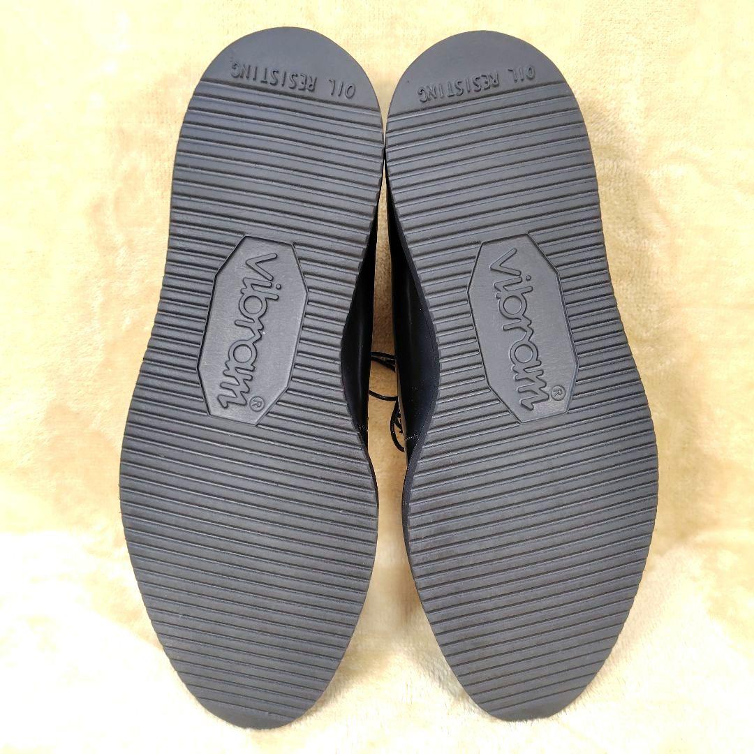 極美品 ハルタ ポストマンシューズ ビブラムソール 711P ブラック 27.5