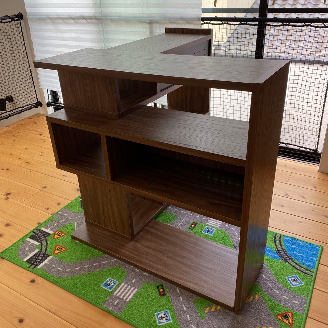 高さ88cm 本棚 棚 収納棚 ラック 伸縮ラック ロータイプ ブラウン