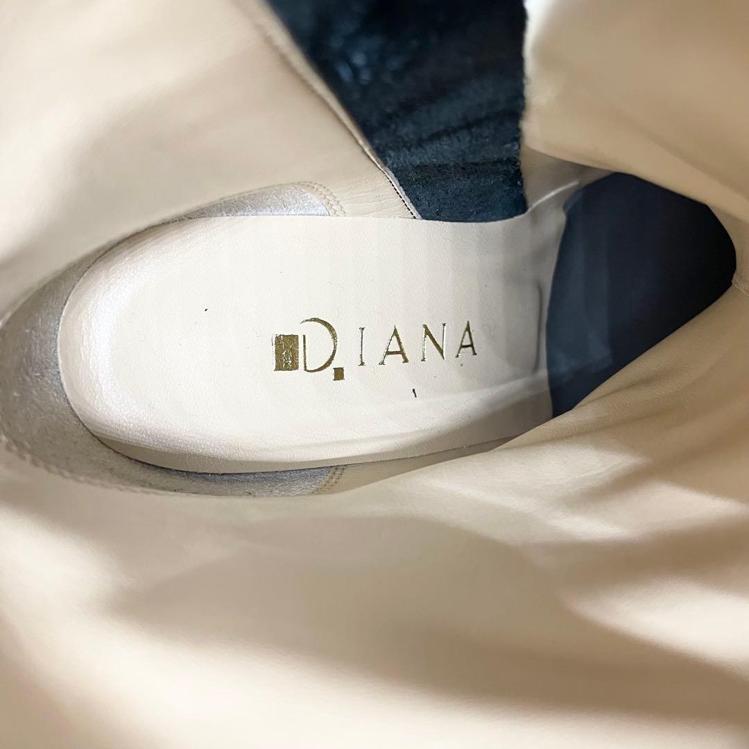 【美品】DIANA ダイアナ ロングブーツ サイドジップ レザー 黒 22.5