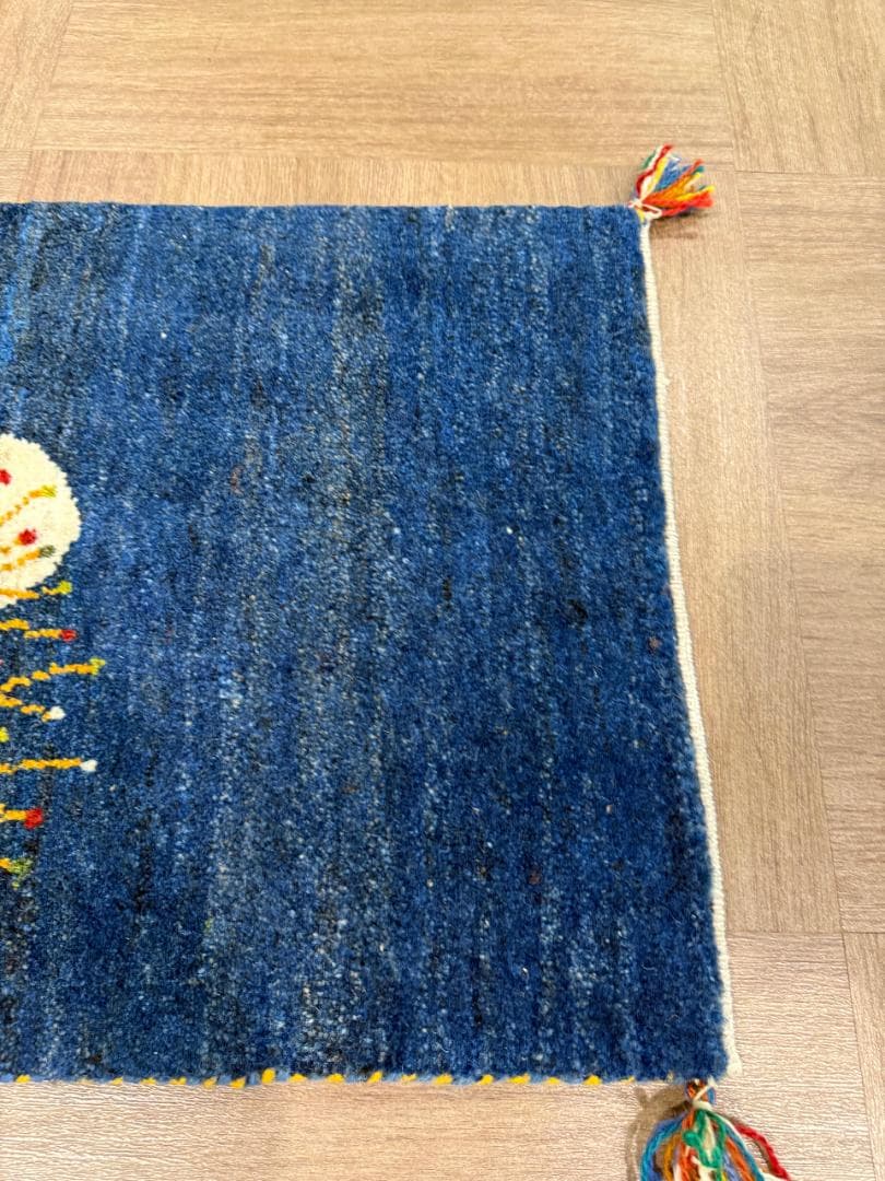 ギャッベ 82x51cm ペルシャ絨毯 手織り ギャベ 玄関マットラグ 絨毯