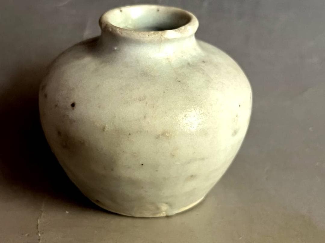 壷■李朝 小壺 白釉 水滴 オブジェ アンティーク 白釉 古玩 時代物 骨董品■