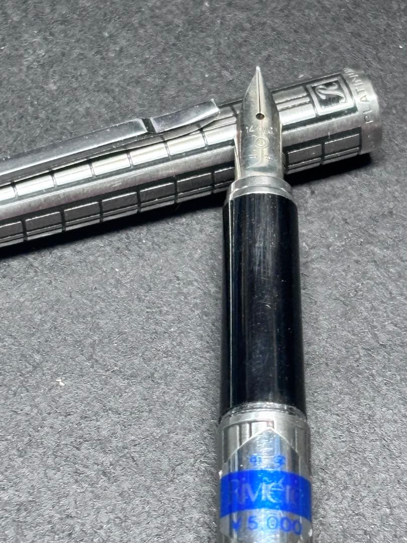 プラチナ万年筆Riviere万年筆廃盤細字18kホワイトゴールド仕上げ中字