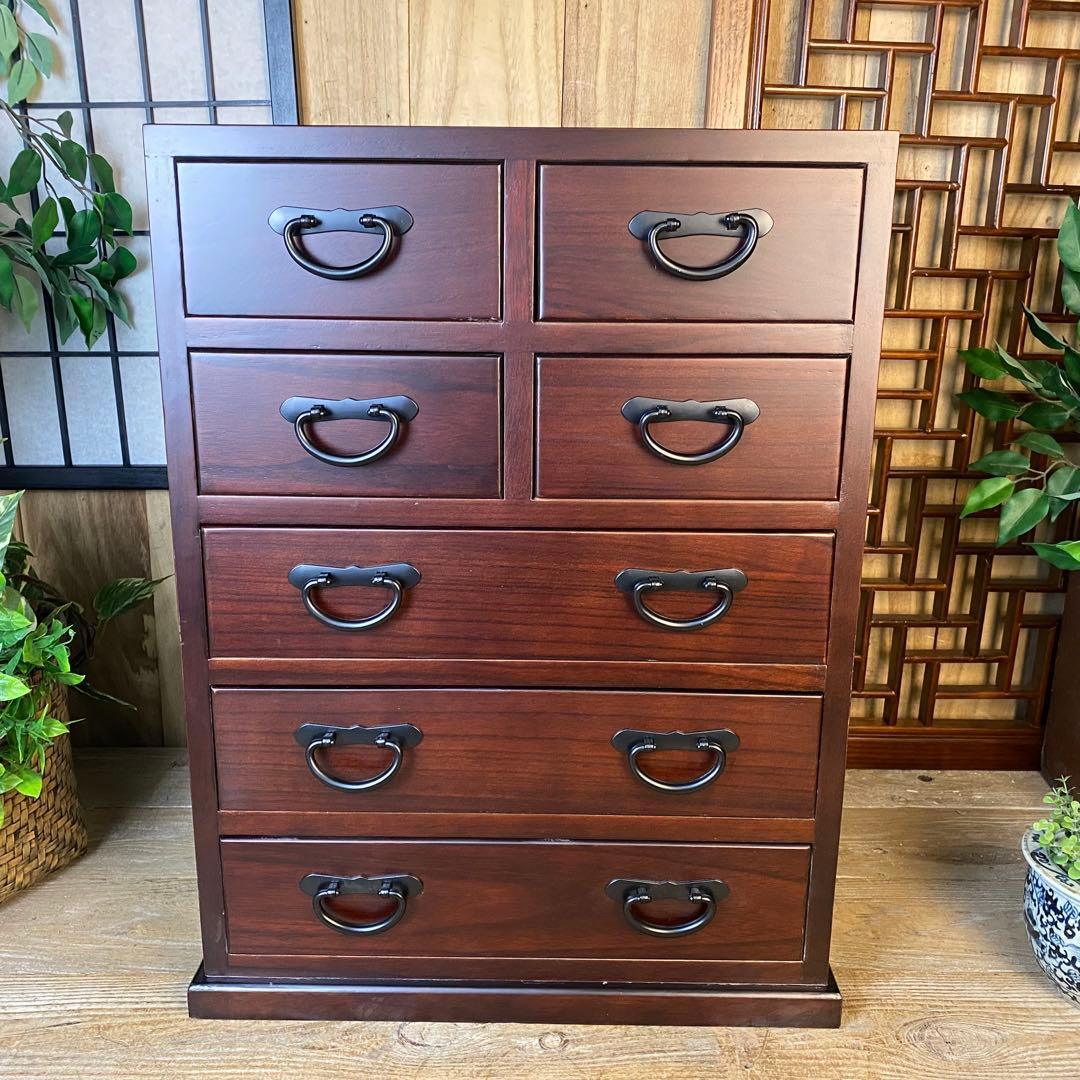 大幅値下げセール中！民芸家具桐材多引き出しチェストタンスD48㎝×65㎝木製収納