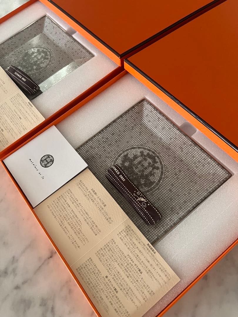 新品　エルメス セラミック皿 2枚セット グレー