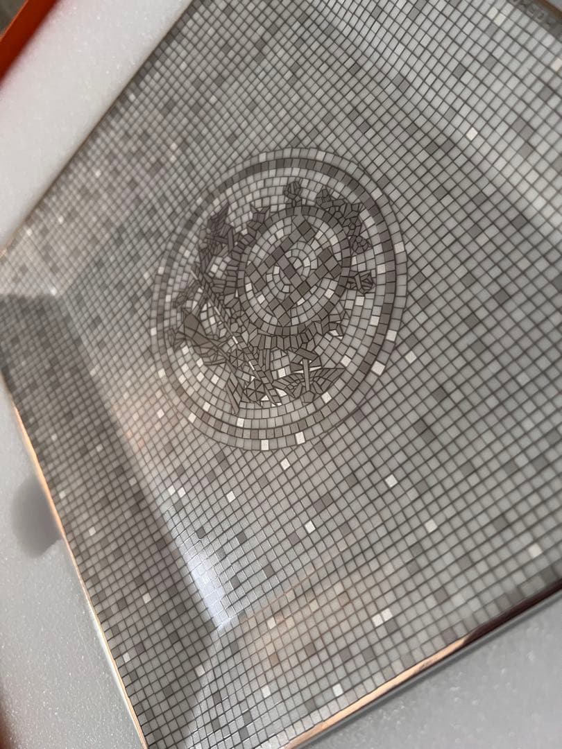 新品　エルメス セラミック皿 2枚セット グレー