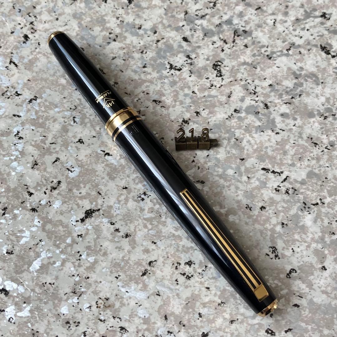 #218 オーバーホール済み 万年筆 プラチナ ショート ポケット 14k