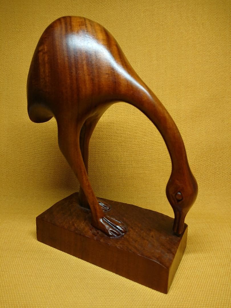 ビンテージ　とり　鳥　木彫　置物　インテリア　工芸品　美術品　A1005