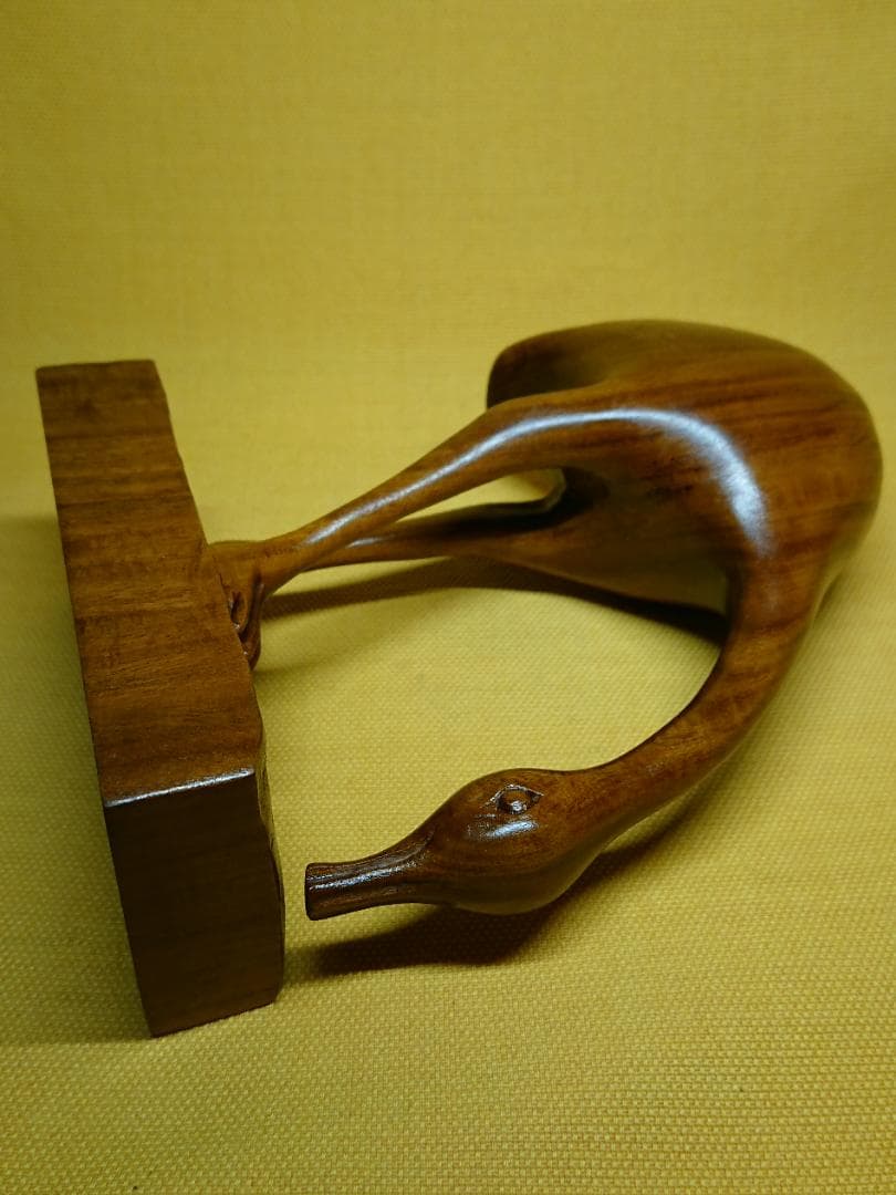 ビンテージ　とり　鳥　木彫　置物　インテリア　工芸品　美術品　A1005