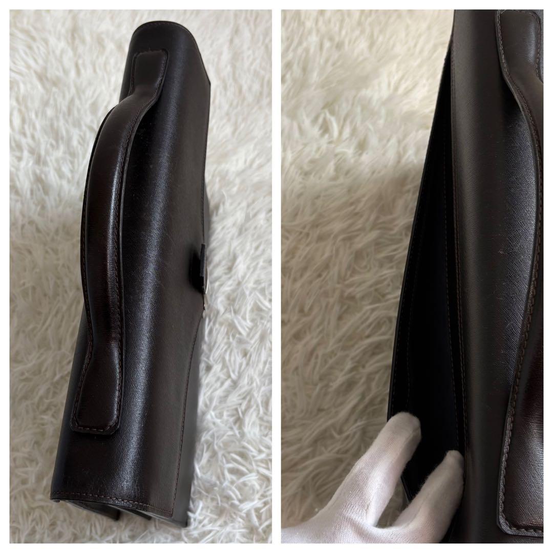 ダンヒル コンパクトブリーフケース ダレスバッグ イタリア製 レザー