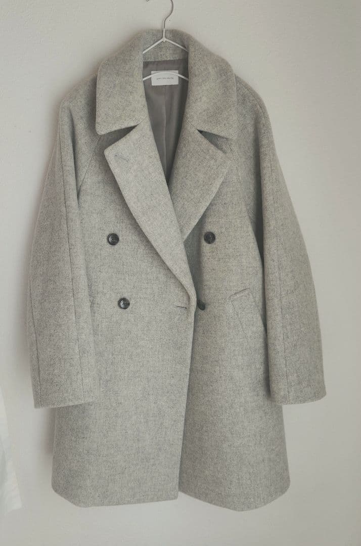 [美品]グリーンレーベルダブルテーラードコート　SPINT　ライトグレー