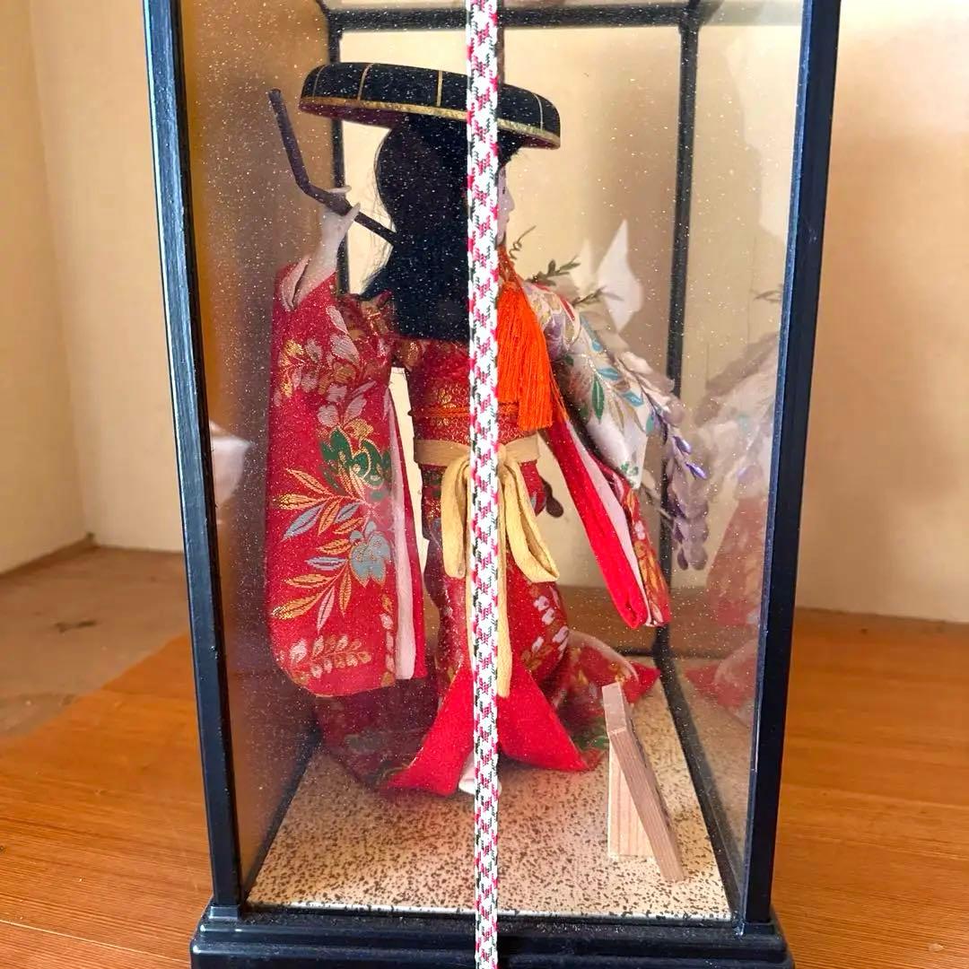 市松人形 藤娘 ガラスケース付き