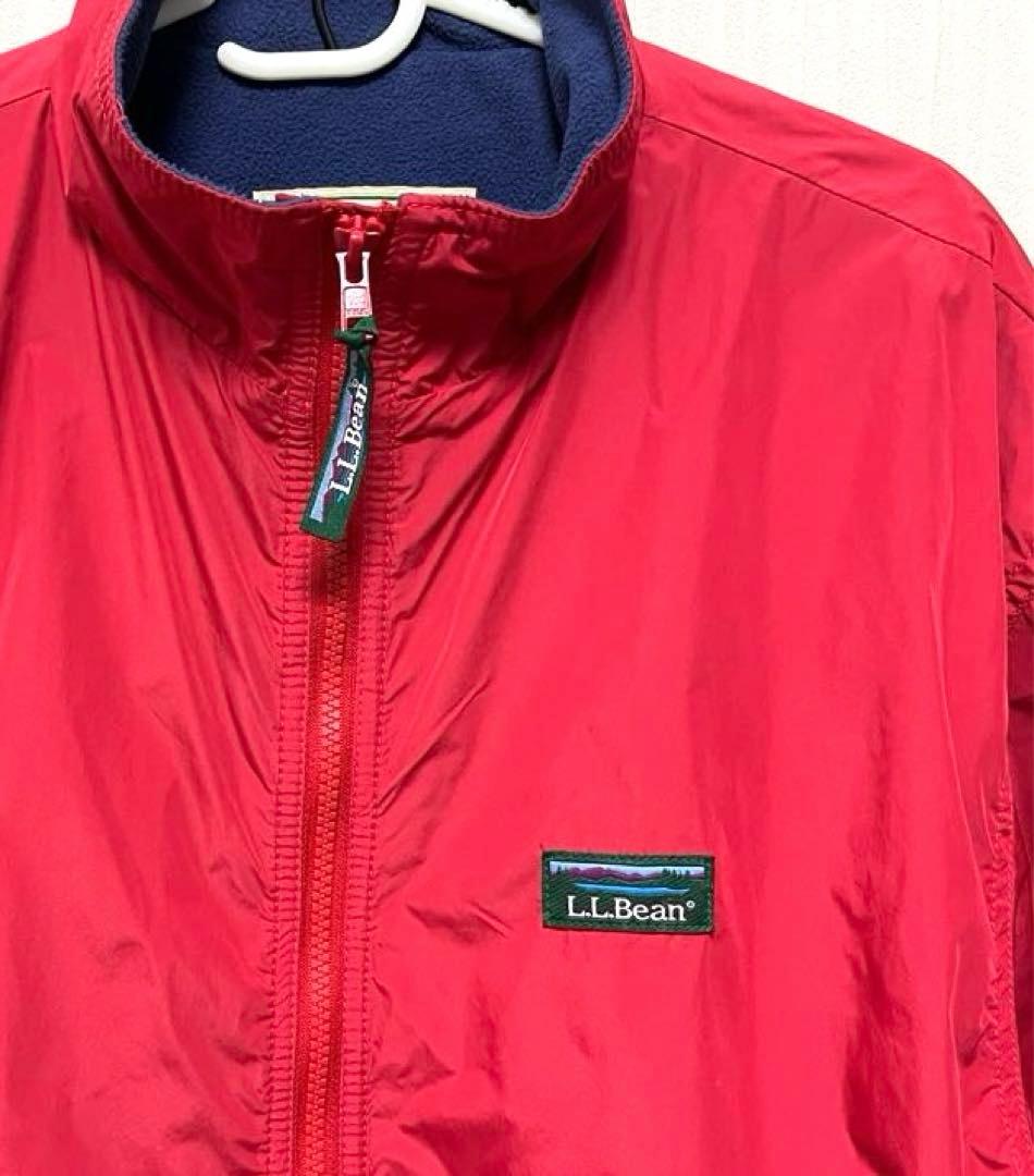美品　L.L.Bean エルエルビーン ナイロンジャケット 裏フリース レッドL
